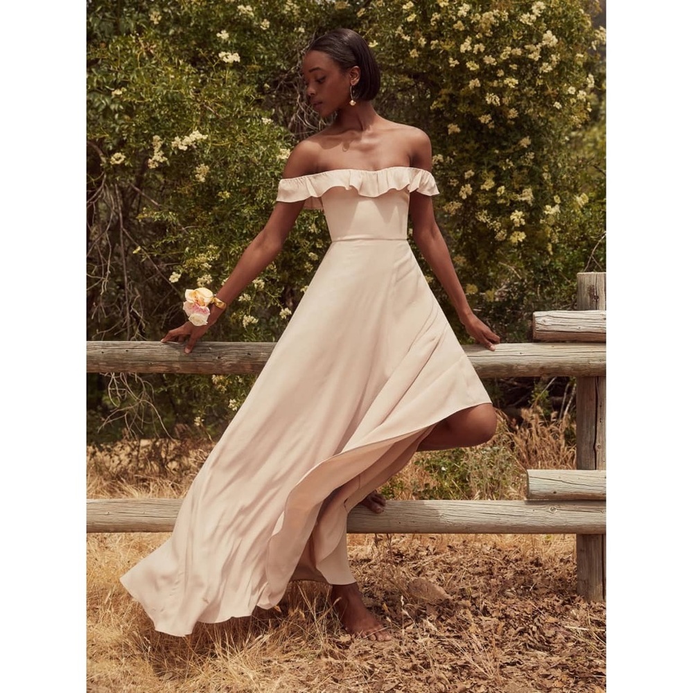 NEW Reformation Verbena Dress Champagne sz 0P